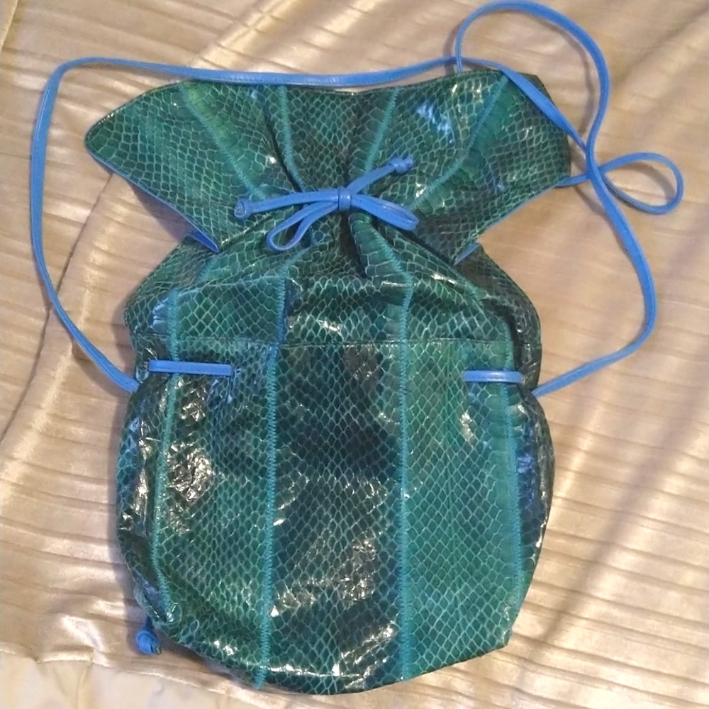 Gorgeous VTG Leather Snakeskin Purse - Picture 3 of 6
